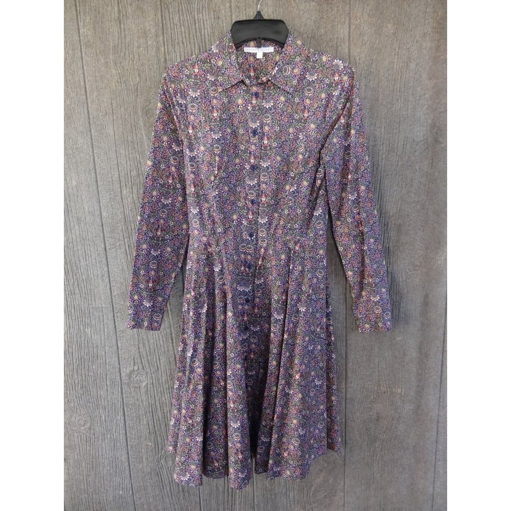$ 199 Antonio Melani Liberty London Cotton Pincher Purple Floral Dress S…